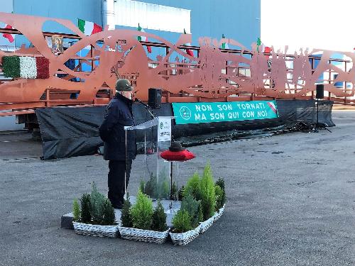 Sebastiano Favero (Presidente nazionale ANA) alla cerimonia di benedizione del Ponte degli Alpini dell’Amicizia - Pordenone 02/12/2017