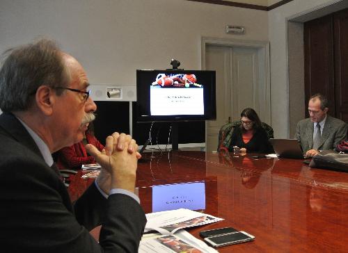 Gianni Torrenti (Assessore regionale Cultura, Sport e Solidarietà) presenta i provvedimenti di finanziamento allo sport - Trieste 04/12/2017