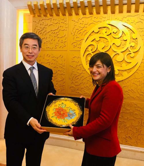 Dai Dongchang (Viceministro Trasporti Cina) e Debora Serracchiani (Presidente Regione Friuli Venezia Giulia) - Shanghai 05/12/2017