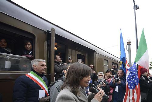 Debora Serracchiani (Presidente Regione Friuli Venezia Giulia) all'inaugurazione della tratta Sacile-Maniago della linea "Pedemontana" Gemona-Sacile - 10/12/2017