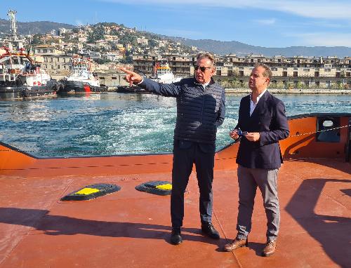 L’assessore regionale alla Difesa dell’Ambiente, energia e sviluppo Sostenibile Fabio Scoccimarro assieme al commissario straordinario dell'Autorità di Sistema Portuale del Mare Adriatico Orientale Vittorio Torbianelli.