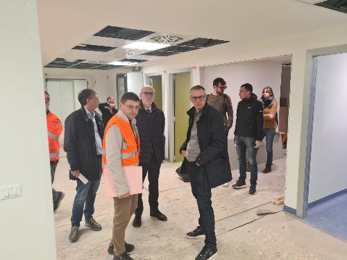 L'assessore regionale alla Salute Riccardo Riccardi al sopralluogo nel nuovo ospedale di Santa Maria degli Angeli