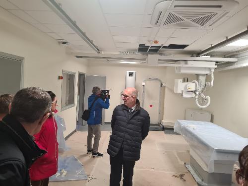 L'assessore regionale alla Salute Riccardo Riccardi al sopralluogo nel nuovo ospedale di Santa Maria degli Angeli