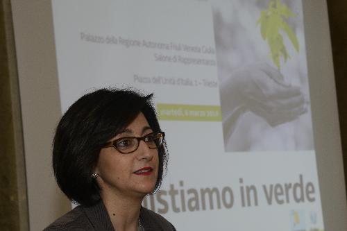 Sara Vito, assessore regionale all'Ambiente ed Energia
al Forum 'Acquistare verde per l'innovazione e la sostenibilità ambientale' - Trieste 06/03/2018