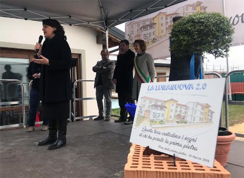 L'intervento dell'assessore regionale all'Edilizia Mariagrazia Santoro alla cerimonia di posa della prima pietra della struttura "Lalunanuova 2.0" svoltasi a Casarsa della Delizia (Pn)