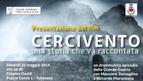 La prima proiezione (ad ingresso gratuito) del documentario "Cercivento. Una storia che va raccontata" si terrà alle 20 di venerdì 25 maggio a Tolmezzo (Cinema David, piazza Centa 1).

