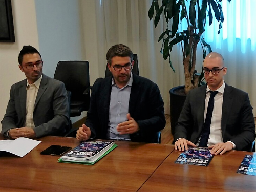 Stefano Mazzolini (Vicepresidente Consiglio regionale FVG), Pierpaolo Roberti (assessore regionale Autonomie locali e Sicurezza), Matteo Bassi (direttore generale di Vega Events) - Udine, sede Regione FVG