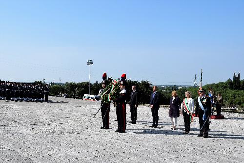 Nella foto il vicepresidente della Regione, Riccardo Riccardi, durante la celebrazione del 72esimo anniversario di fondazione della Repubblica al Sacrario Militare di Redipuglia