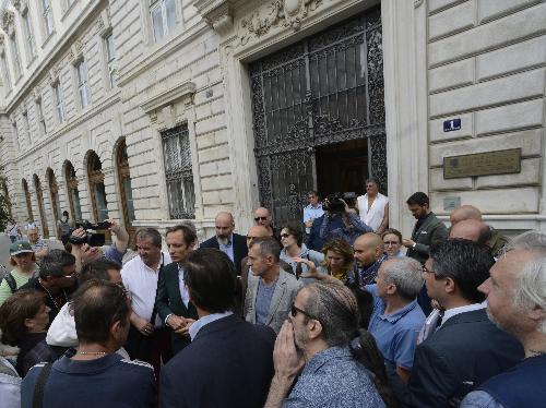 Il governatore del Friuli Venezia Giulia Massimiliano Fedriga, durante la manifestazione riguardante la Misura attiva di sostegno al reddito