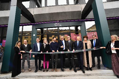 L’assessore regionale all’Istruzione, Università e Ricerca Alessia Rosolen e l'assessore alle Infrastrutture e territorio Cristina Amirante all’inaugurazione del nuovo studentato da 360 posti letto CX Trieste | Giulia