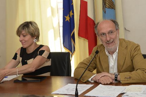 Barbara Zilli (Assessore regionale Finanze e Patrimonio) e Riccardo Riccardi (Assessore regionale Salute) alla conferenza stampa sui dati riguardanti la Sanità - Trieste 19/06/2018