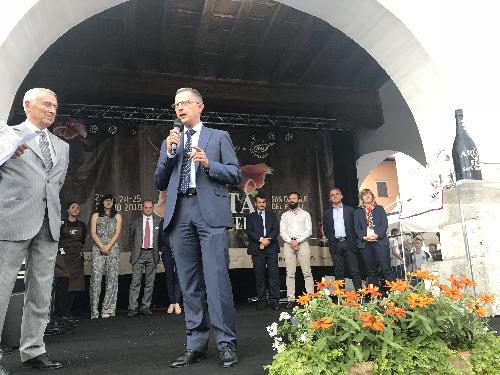 Stefano Zannier (Assessore regionale Risorse agroalimentari e forestali) all'inaugurazione di Aria di Festa -  San Daniele del Friuli 22/06/2018  