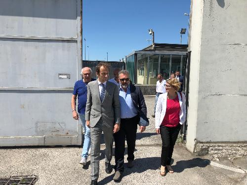 Massimiliano Fedriga (Governatore Friuli Venezia Giulia) al termine di una recente visita al Cara di Gradisca