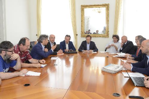 Massimiliano Fedriga (Presidente Regione Friuli Venezia Giulia) con Fabio Scoccimarro (Assessore regionale Ambiente ed Energia) al confronto con le associazioni ambientaliste - Trieste 27/06/2018
