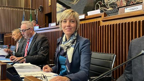 L'assessore Zilli in Aula durante la riunone della I Commissione