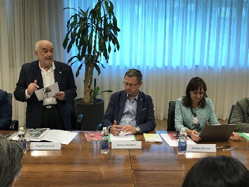 Stefano Zannier (Assessore regionale Risorse agroalimentari e forestali) alla presentazione della Pitina IGP - Udine 11/07/2018
