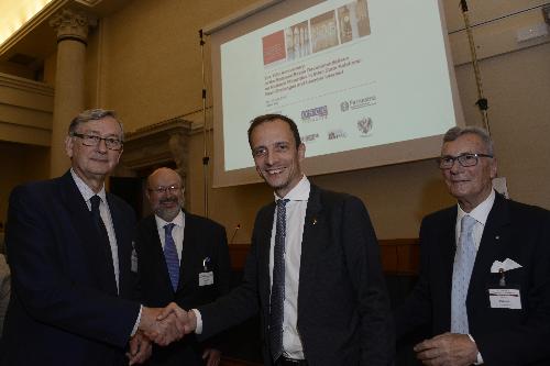 Massimiliano Fedriga (Governatore Regione Friuli Venezia) alla conferenza internazionale sul tema dei rapporti tra Stati in materia di minoranze - Udine 13/07/2018