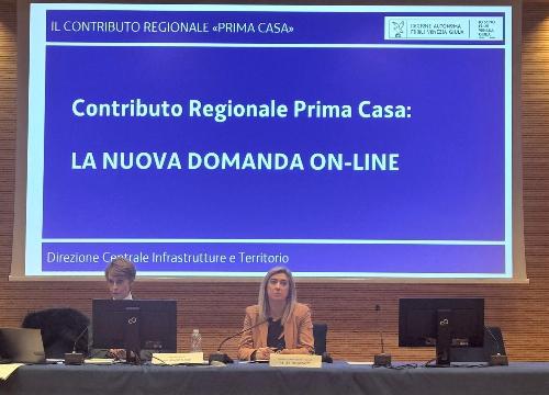 L’assessore regionale a Infrastrutture e territorio Cristina Amirante alla presentazione della nuova modalità online per l'edilizia agevolata