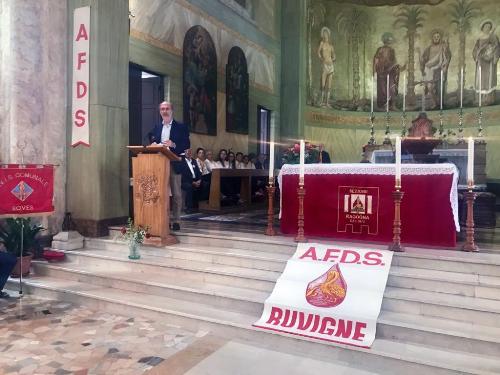 L'intervento del vicegovernatore della Regione Riccardo Riccardi in occasione della celebrazione del 45. anno di fondazione della sezione di Ragogna dell'Associazione friulana donatori sangue