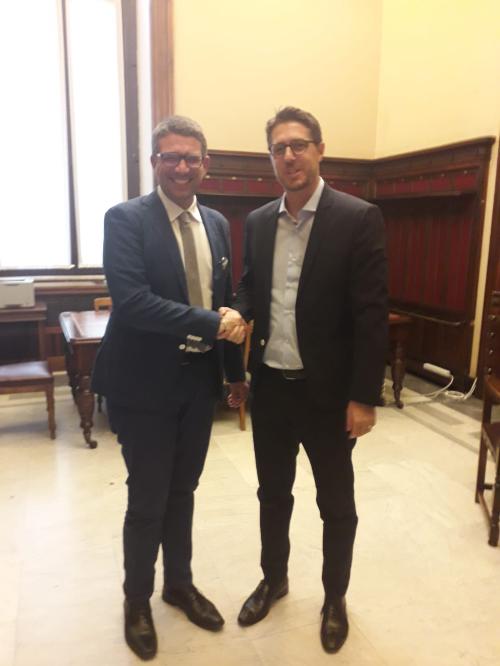 Pierpaolo Roberti (Assessore regionale Autonomie locali, Sicurezza e Politiche comunitarie) all'incontro con il sottosegretario agli Interni Nicola Molteni - Roma 02/08/2018