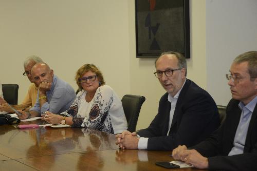 Riccardo Riccardi (Vicepresidente FVG e assessore Salute, Politiche sociali, Disabilità) al Tavolo con i Sindacati della Sanità - Udine 06/08/2018