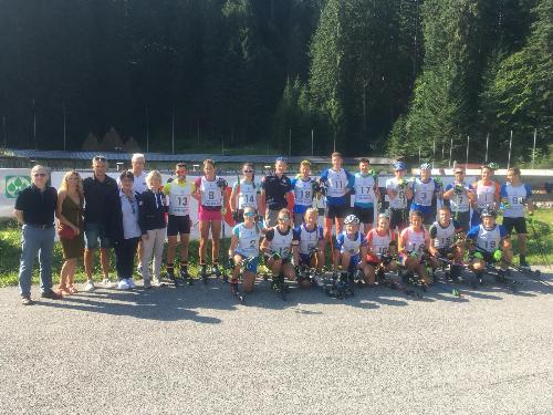 L'assessore regionale Barbara Zilli porta il saluto della Regione Friuli Venezia Giulia alla nazionale di biathlon - Forni Avoltri 23/08/2018