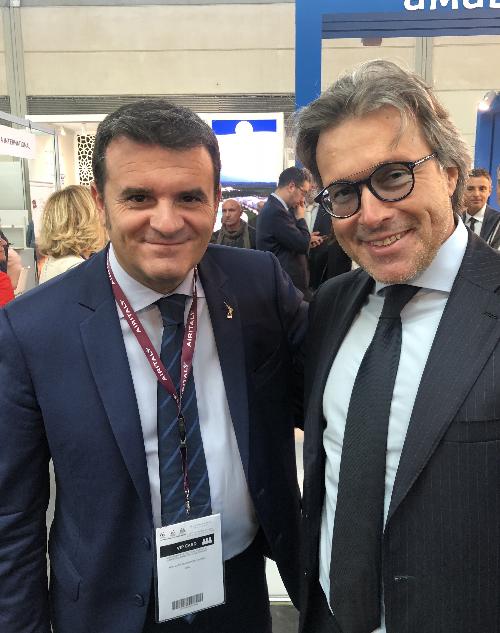 L’assessore regionale al Turismo, Sergio Emidio Bini con il ministro del Turismo, Gian Marco Centinaia