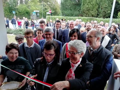 Riccardo Riccardi, vicegovernatore con delega alla Salute, durante l'inaugurazione di Casa Facca, una struttura deputata a favorire l'inserimento nella società e l'autonomia di persone con diverse abilità - Fiume Veneto