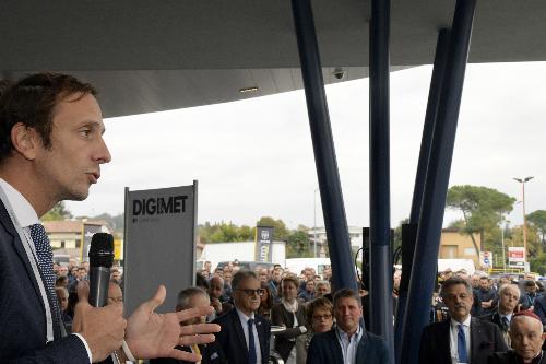 Il governatore del Friuli Venezia Giulia Massimiliano Fedriga all'inaugurazione della nuova sede di Danieli Automation a Buttrio (Ud)