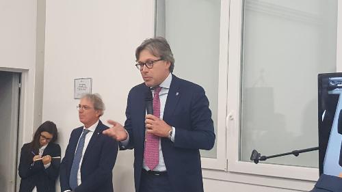 Intervento dell'assessore regionale alle Attività produttive Sergio Emidio Bini all'inaugurazione di Additive FVG Square, al Parco scientifico e tecnologico Luigi Danieli di Udine.