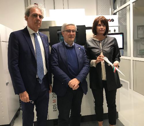 L'assessore regionale alla Formazione, Alessia Rosolen con il presidente di Friuli Innovazione Germano Scarpa e il sindaco di Udine Pietro Fontanini.