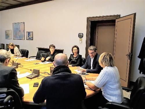 L’assessore all’Immigrazione del Friuli Venezia Giulia, Pierpaolo Roberti, nel corso della riunione convocata in Prefettura a Trieste per affrontare il tema dei minori stranieri non accompagnati. Trieste, 26 novembre