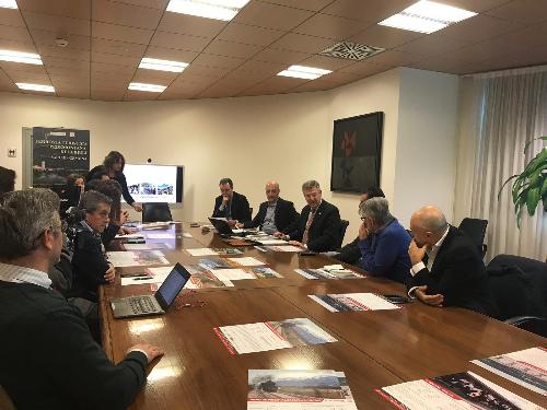 L'assessore alle Infrastrutture e territorio del Friuli Venezia Giulia, Graziano Pizzimenti, alla presentazione dei risultati del programma treni storici 2018 e delle proposte per il 2019 - Udine, 5 dicembre 2018