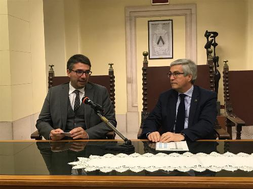 L'assessore regionale alle Autonomie locali Pierpaolo Roberti e il sindaco di Udine Pietro Fontanini.