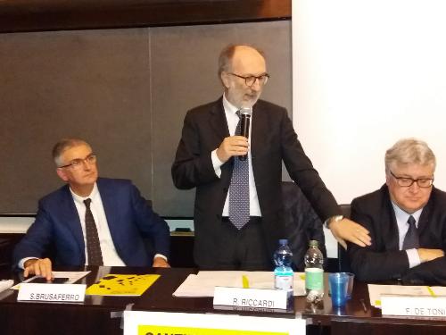 Il vicegovernatore del Fvg con delega alla Salute Riccardo Riccardi, oggi nella sede del Centro internazionale di scienze meccaniche (Cism) a Udine, in occasione della presentazione di “Orienta salute”, il portale per promuovere con il territorio salute e assistenza di qualità

