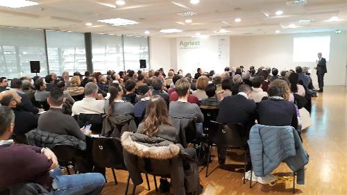 Il pubblico al convegno organizzato da Regione ed Ersa su "Le buone pratiche agricole nei seminativi, nel rispetto dell'ambiente e dell'economia" alla fiera di settore Agriest 2019.