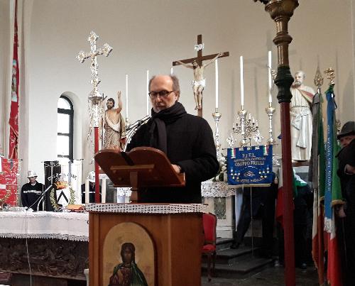 Il vicegovernatore Riccardi interviene dopo la Santa Messa nella chiesa parrocchiale di Canebola