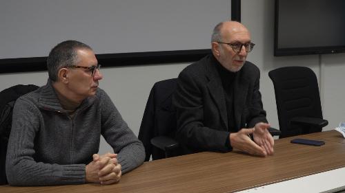 L'assessore regionale Riccardo Riccardi (a destra) con il direttore generale ad interim del Cro di Aviano Giuseppe Tonutti