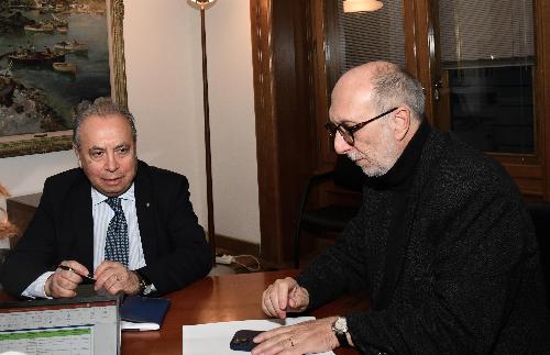 L’assessore regionale alla Salute e politiche sociali Riccardo Riccardi e il nuovo Garante regionale per i diritti della persona, Enrico Sbriglia.
