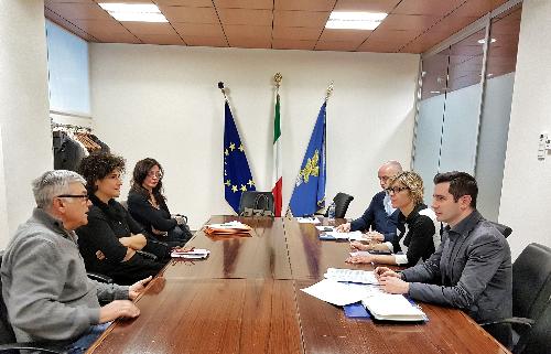 L'assessore Zilli nel corso della riunione con Ersa e il nuovo presidente della Tenuta Marianis, Claudio Filipuzzi