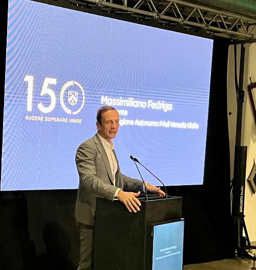 L'intervento del governatopre Fedriga all'evento per i 150 anni dell'Asu