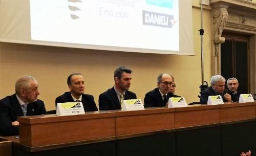 Il vicegovernatore del FVG con delega alla Salute Riccardo Riccardi interviene in sala Ajace a Udine alla presentazione del progetto Sa.Pre.Mo