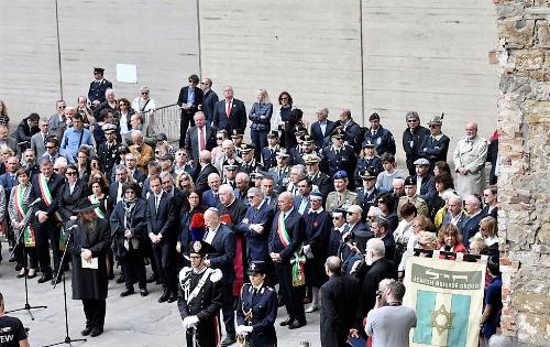 La cerimonia del 25 aprile nella Risiera di San Sabba a Trieste.