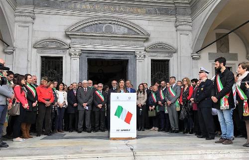 La cerimonia del 25 aprile in Piazza Libertà a Udine.