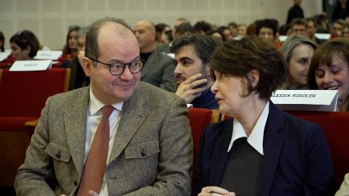 Il vice governatore con delega alla Cultura Mario Anzil e l'assessore regionale all'Istruzione e formazione Alessia Rosolen all'inaugurazione dell'anno accademico dell'Accademia di Belle arti "Tiepolo"