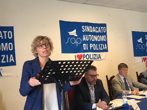 L'assessore alle Finanze e patrimonio del Friuli Venezia Giulia, Barbara Zilli, al congresso regionale del Sindacato autonomo di polizia (Sup) - Godia (Udine), 21 giugno 2019 