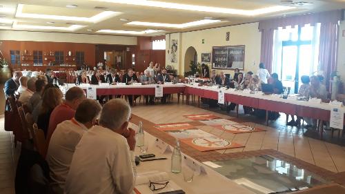 L'incontro ad Aquileia con l'assessore al Turismo del Friuli Venezia Giulia, Sergio Emidio Bini, sul progetto 'Romea Strata'.