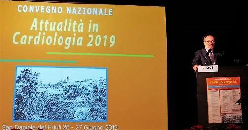 Il vicegovernatore con delega alla Salute, Riccardo Riccardi, alla seconda giornata del convegno nazionale su 'Attualità in cardiologia 2019' tenutosi oggi a San Daniele del Friuli.