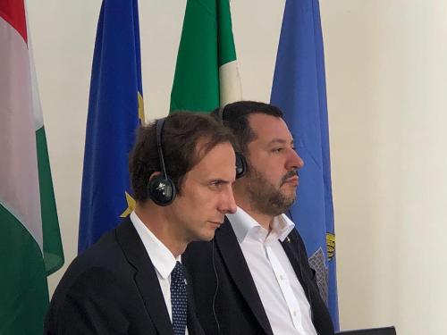Il governatore Massimiliano Fedriga con il vicepremier e ministro dell'Interno, Matteo Salvini 