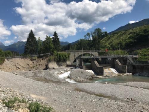 Il ponte San Martino ceduto con il maltempo dello scorso ottobre - Ovaro (Ud), 16 luglio 2019. 